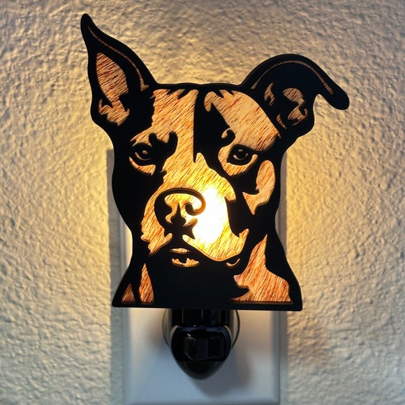 Pitbull Dog Handmade Night Light Wall Plug In Handcrafted Staffordshire - Picture 2 of 6